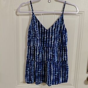 Old Navy Navy and White Tie-Dye Top